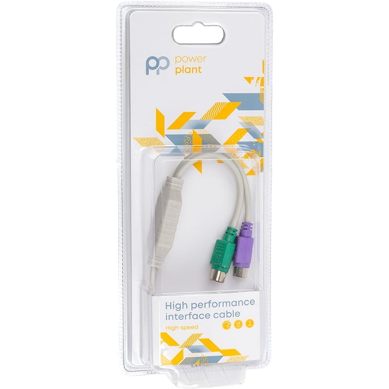 Перехідник PowerPlant USB - 2хPS/2, 30 см (CA913183)