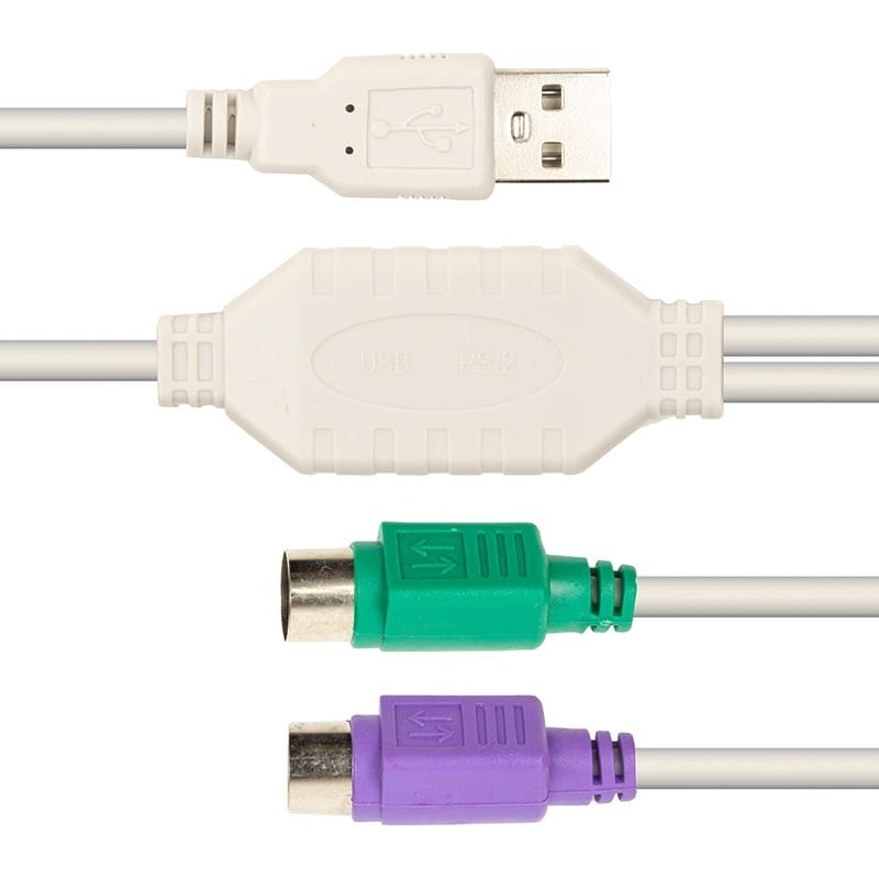 Перехідник PowerPlant USB - 2хPS/2, 30 см (CA913183)