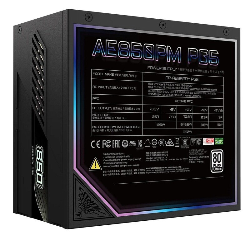 Блок питания Gigabyte GP-AE850PM PG5 850W