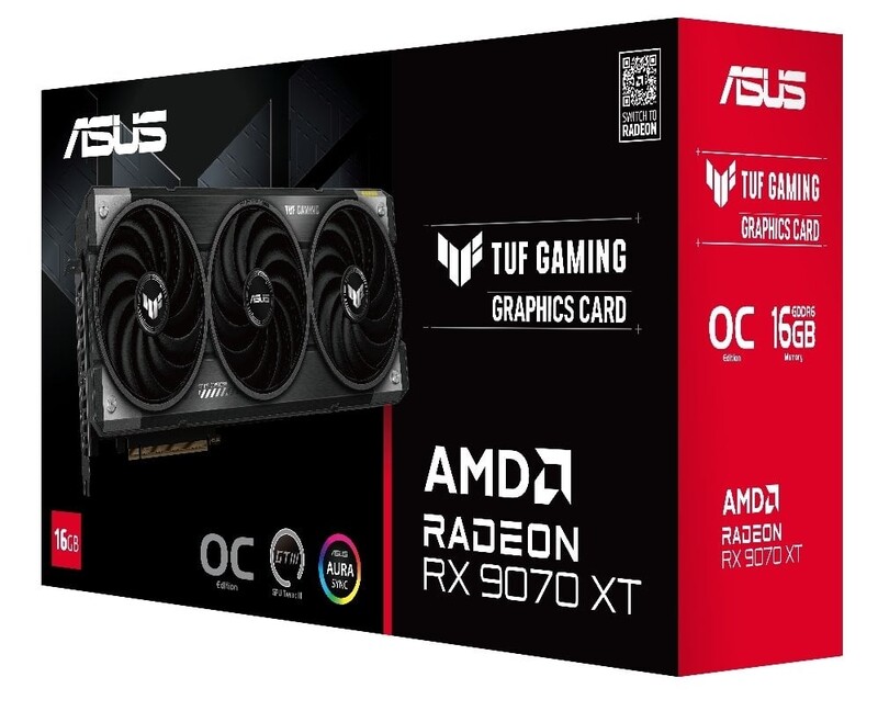 Відеокарта AMD Radeon RX 9070 XT 16GB GDDR6 TUF Gaming OC Asus (TUF-RX9070XT-O16G-GAMING)