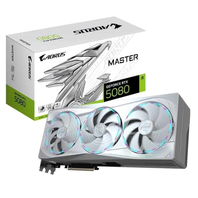 Відеокарта GF RTX 5080 16GB GDDR7 Aorus Master Ice Gigabyte (GV-N5080AORUSM ICE-16GD)