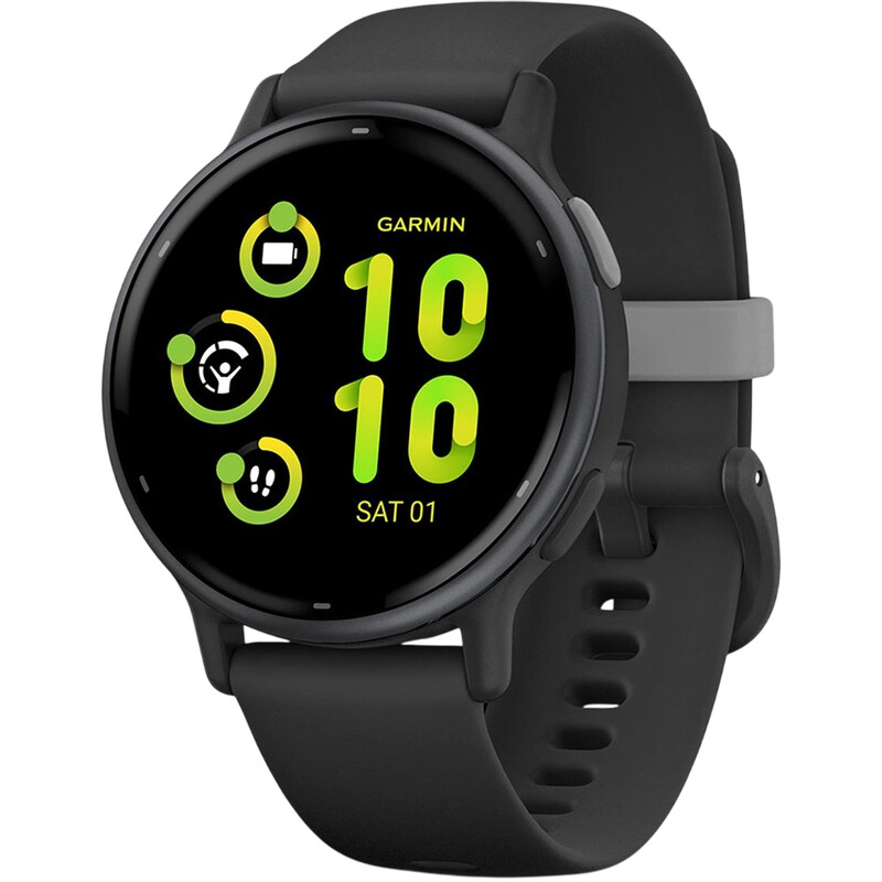 Смарт-годинник Garmin Vivoactive 5 Slate Aluminum Bezel with Black Case and Silicone Band (010-02862-5A)