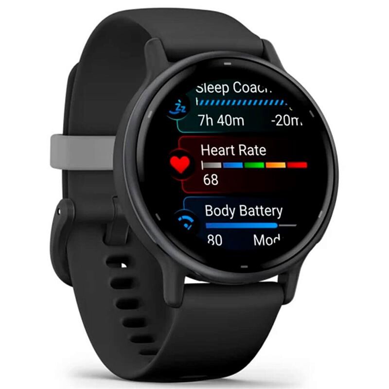 Смарт-годинник Garmin Vivoactive 5 Slate Aluminum Bezel with Black Case and Silicone Band (010-02862-5A)