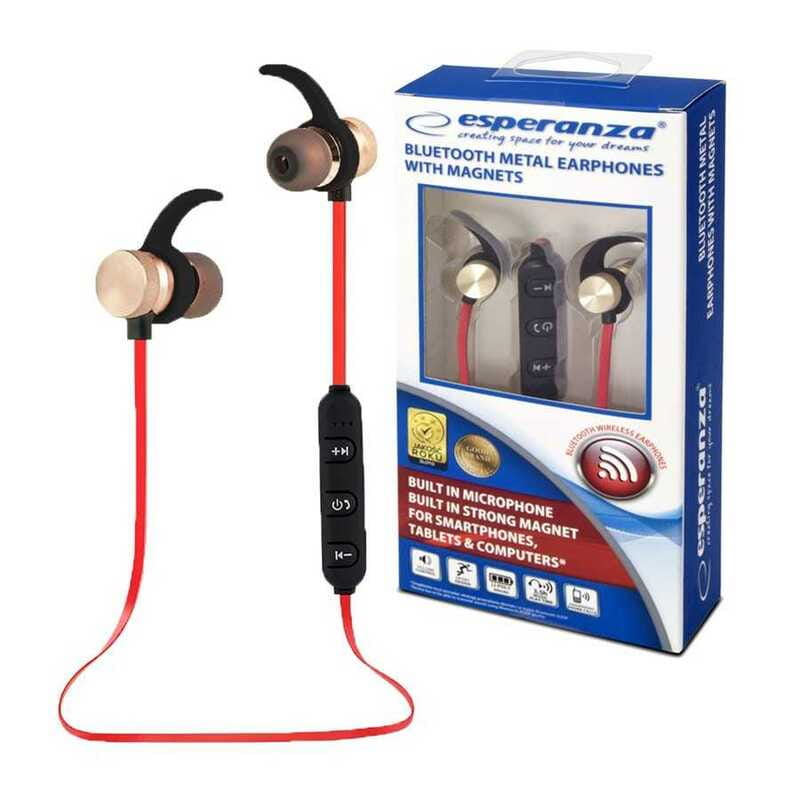 Bluetooth-гарнитура Esperanza Wireless Magnetic Metal Eaprhones Black (EH186K)