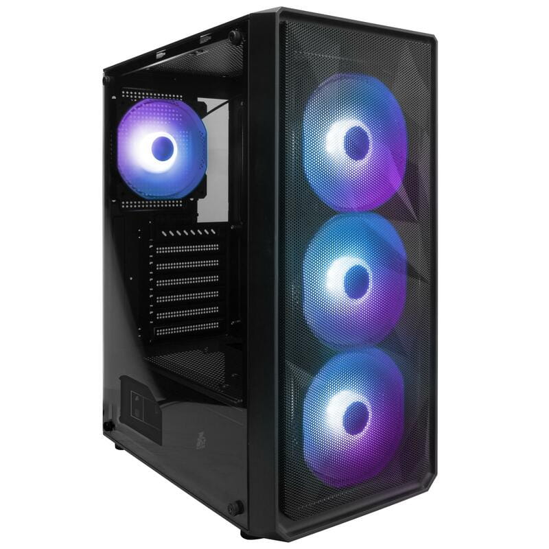 Корпус 1stPlayer FD3-BK-4F7 Black без БП