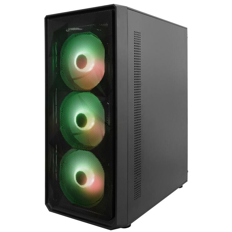Корпус 1stPlayer FD3-BK-4F7 Black без БП
