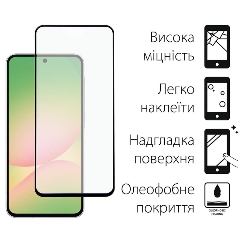 Защитное стекло Dengos для Samsung Galaxy A56 5G SM-A566 Black Full Glue (TGFG-388)