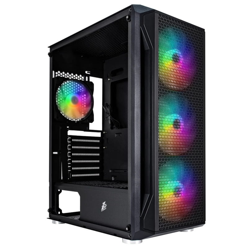 Корпус 1stPlayer X5-BK-4F1 Black без БП