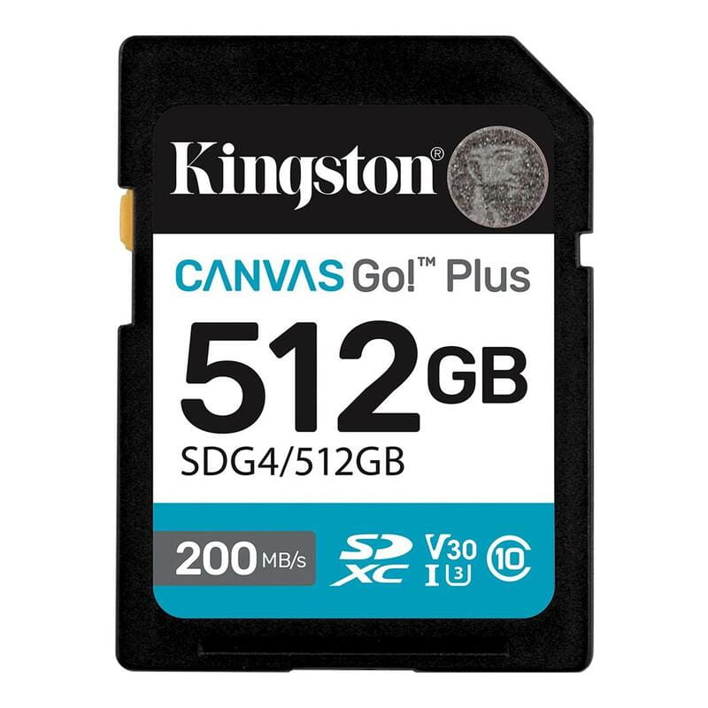 Карта памяти SDXC  512GB UHS-I/U3 Class 10 Kingston Canvas Go! Plus R200/W160MB/s (SDG4/512GB)