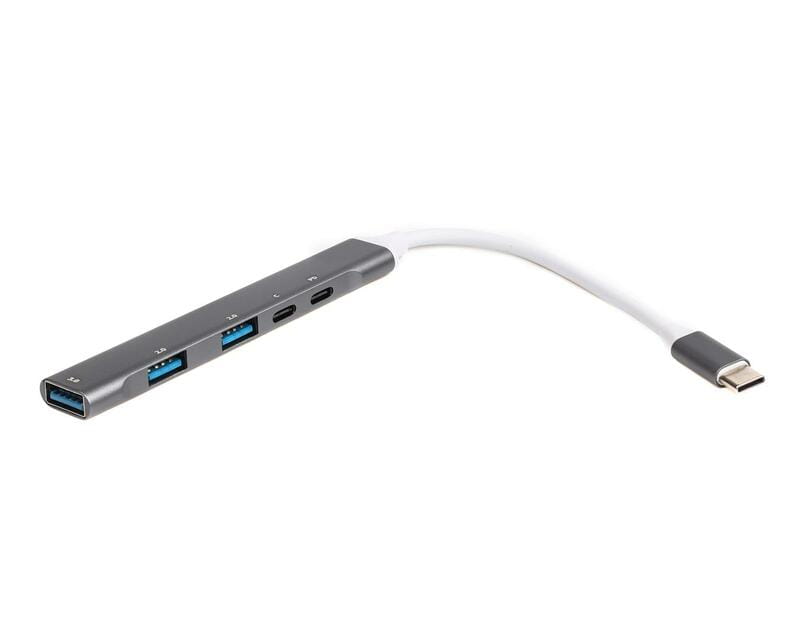 Концентратор USB Type-C Maxxter 1xUSB-A 3.0, 2xUSB-A 2.0, 1xUSB-C (PD100W charging), 1хUSB-C Gray (HU3C-4P1PD-01)