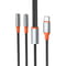 Фото - Кабель XO AUX 2х3.5 мм - USB Type-C (F/M), 1 м, Black (NB-R269B.black) | click.ua
