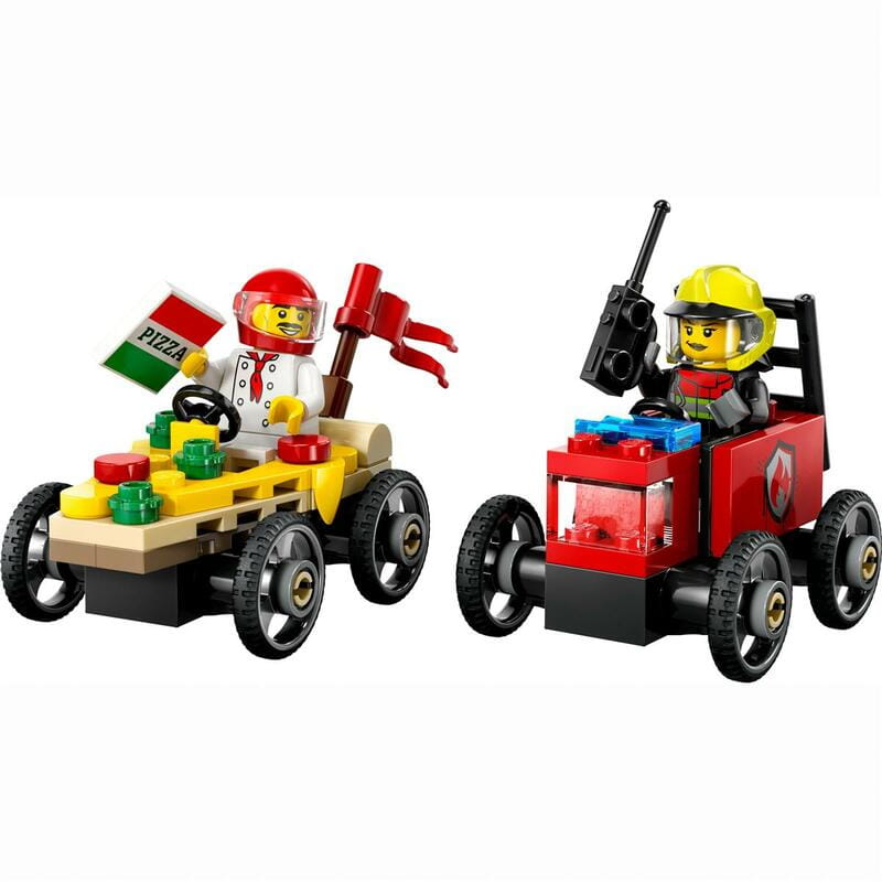 Конструктор LEGO City «Піца-авто проти пожежної машини» Набір перегонів (60458)