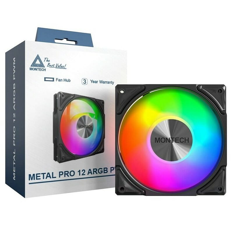 Вентилятор Montech Metal Pro 12 ARGB PWM Black