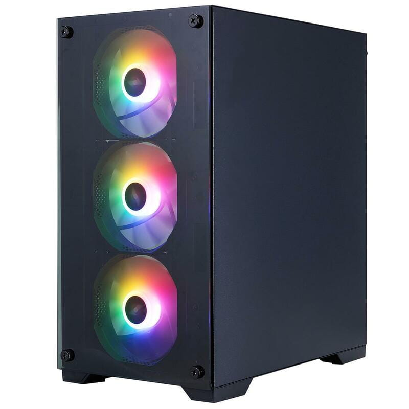 Корпус 1stPlayer X2-M-BK-4F7 Black без БП