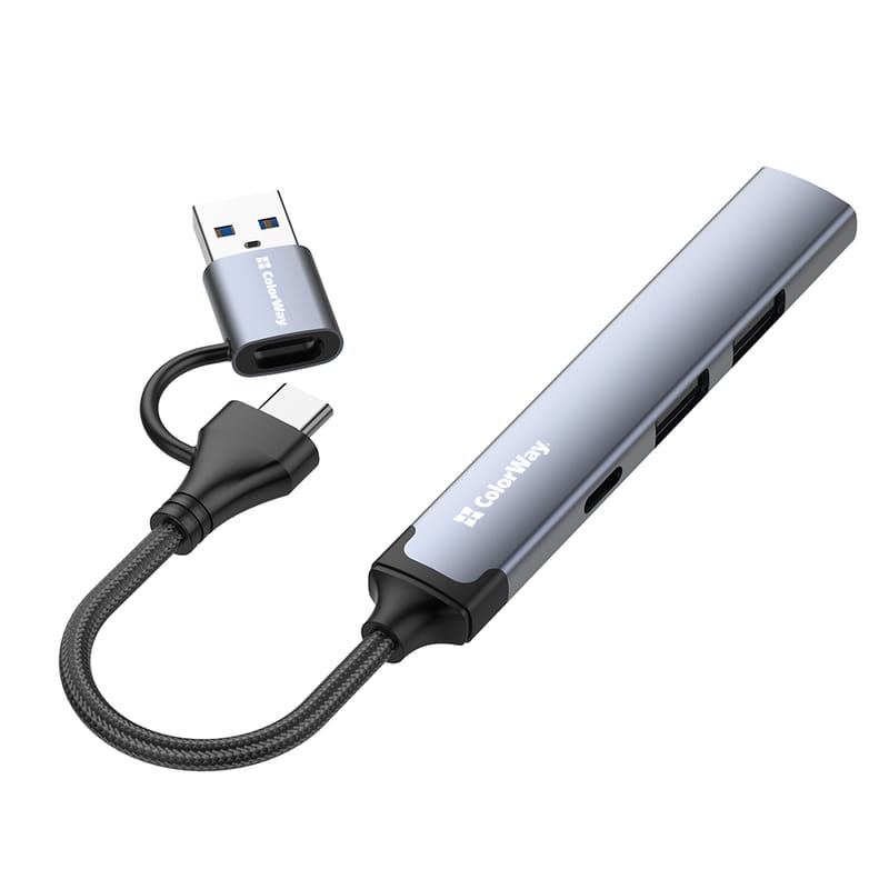USB-хаб СolorWay USB Type-A/USB Type-C 4-в-1 (CW-HUB06)