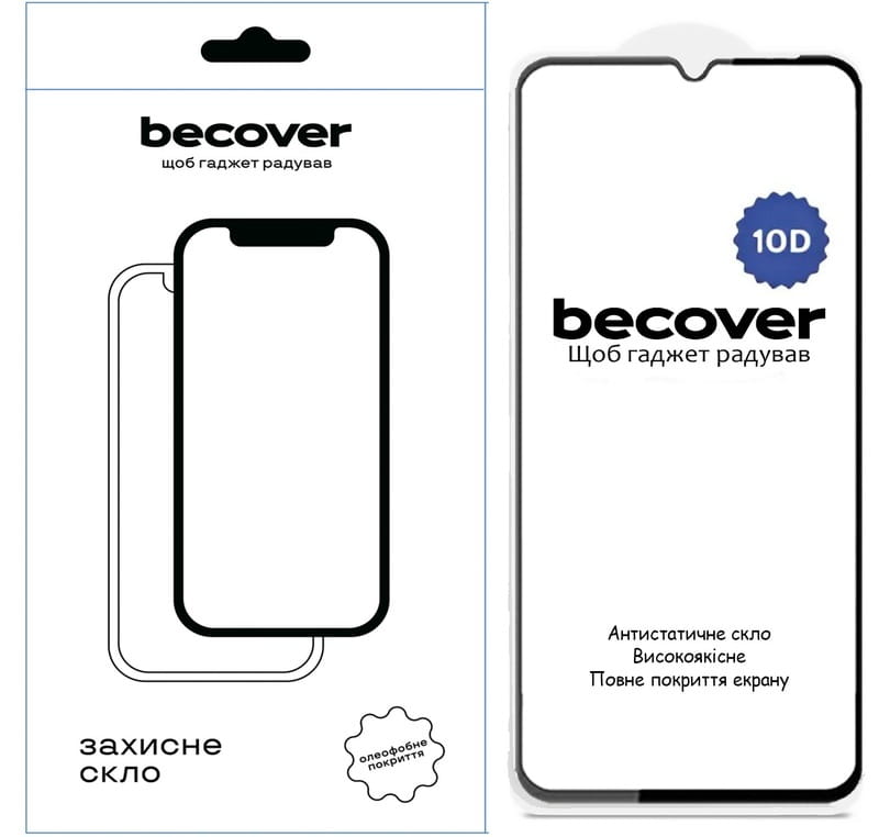 Защитное стекло BeCover для Xiaomi Redmi 14C 4G/Poco C75 Black 10D (712720)