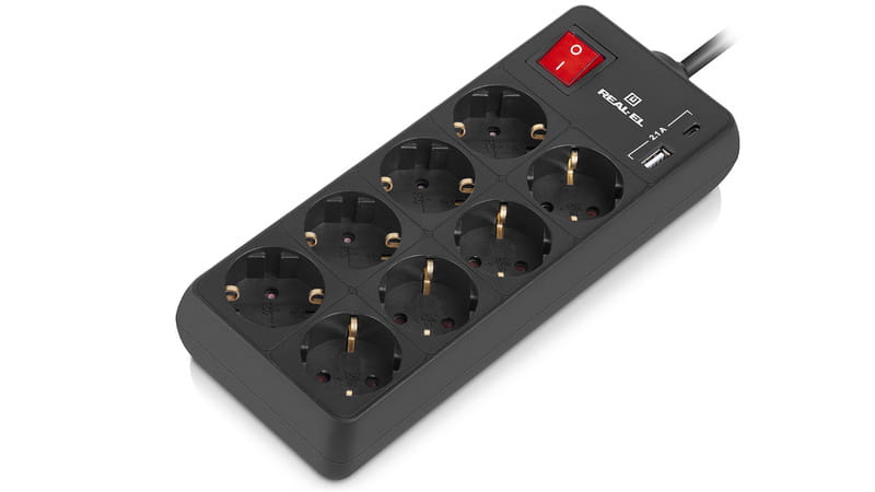 Фільтр живлення REAL-EL RS-Protect 805 1.8м Black (EL122300042)
