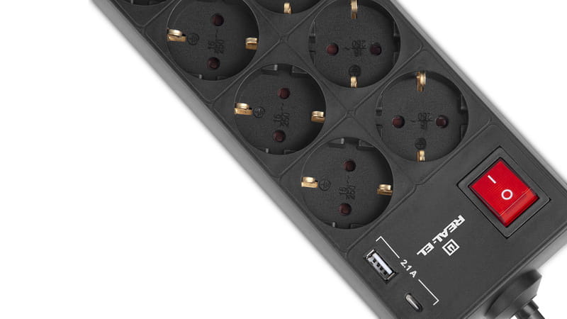 Фільтр живлення REAL-EL RS-Protect 805 1.8м Black (EL122300042)