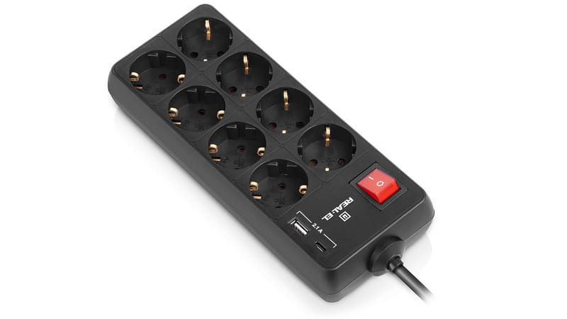 Фільтр живлення REAL-EL RS-Protect 805 1.8м Black (EL122300042)