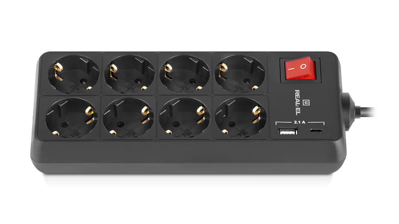 Фільтр живлення REAL-EL RS-Protect 805 1.8м Black (EL122300042)