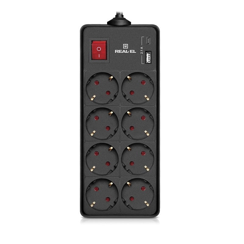 Фільтр живлення REAL-EL RS-Protect 805 1.8м Black (EL122300042)