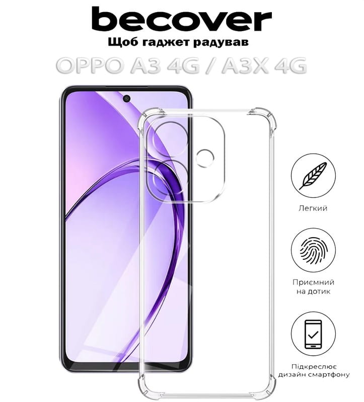 Чохол-накладка BeCover Anti-Shock для Oppo A3 4G / А3х 4G Clear (712792)