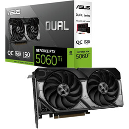 Відеокарта GF RTX 5060 Ti 16GB GDDR7 Dual OC Asus (DUAL-RTX5060TI-O16G)