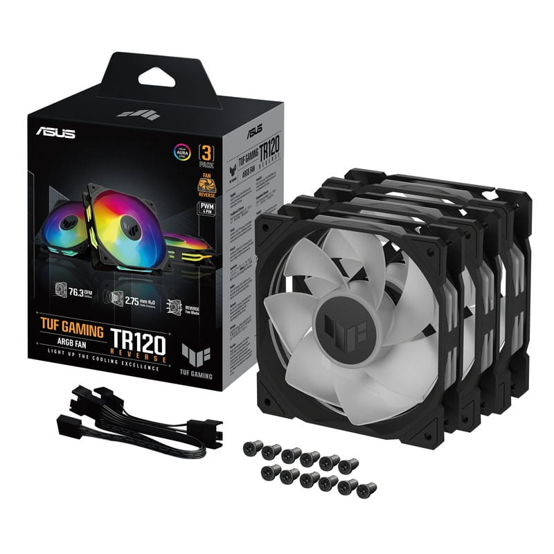 Вентилятор Asus TUF Gaming TR120 ARGB Reverse Triple Pack Black (90DA00D0-B09020)