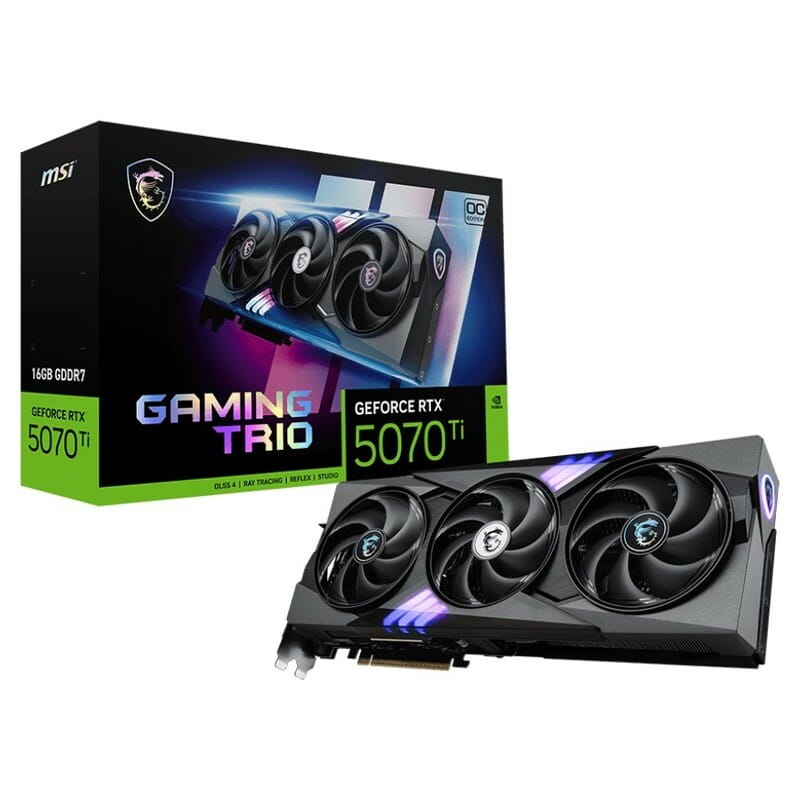 Відеокарта GF RTX 5070 Ti 16GB GDDR7 Gaming Trio OC MSI (GeForce RTX 5070 Ti 16G GAMING TRIO OC)