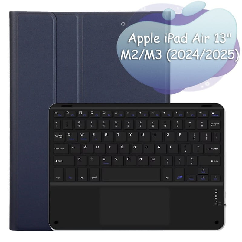 Чохол з бездротовою клавіатурою (TouchPad) BeCover для Apple iPad Air 13 (2024/2025) Deep Blue (712602)