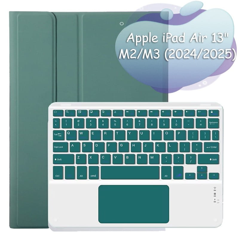 Чохол з бездротовою клавіатурою (TouchPad) BeCover для Apple iPad Air 13 (2024/2025) Dark Green (712603)