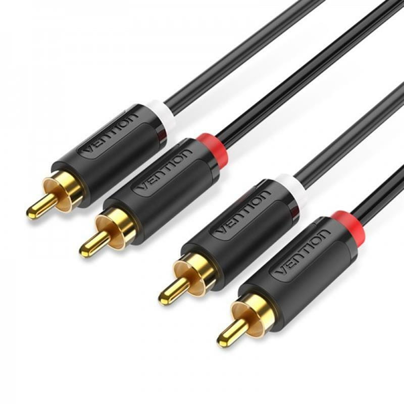 Кабель Vention 2хRCA - 2хRCA (M/M), 1.5 м, Black (BCMBG)