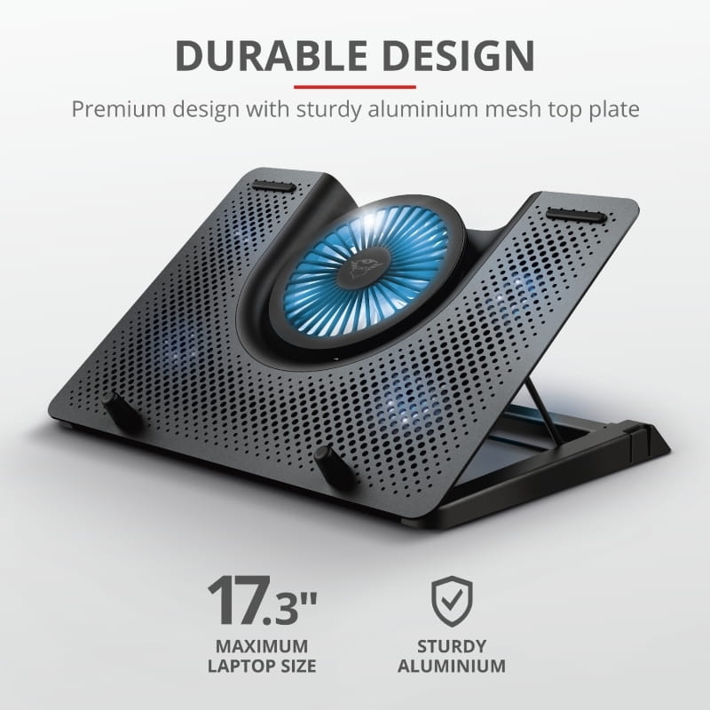 Охолоджуюча підставка для ноутбука Trust GXT 1125 Quno Blue LED 17.3" Black (23581)