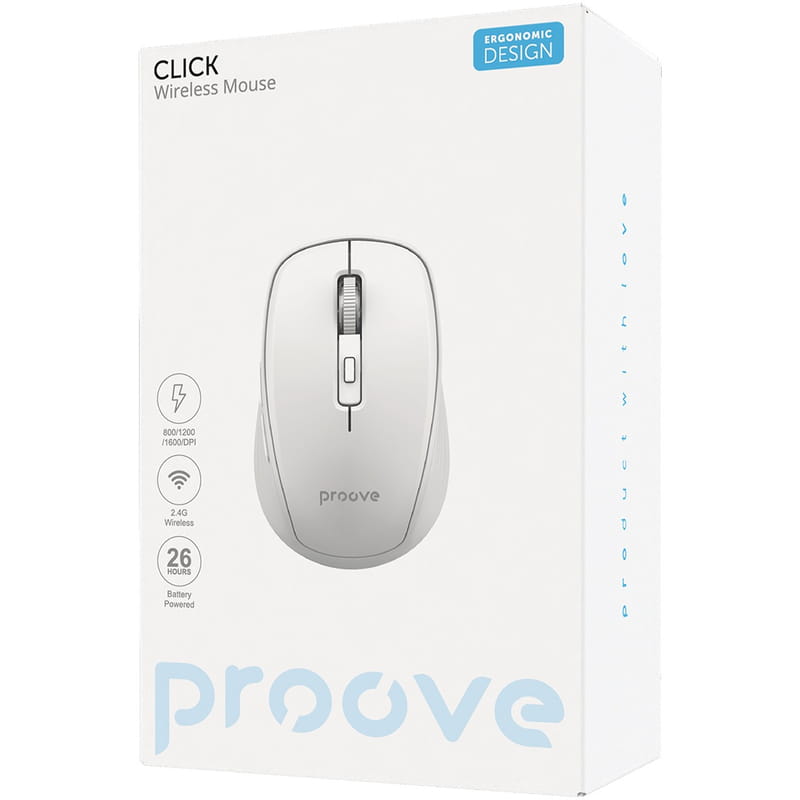 Мышь беспроводная Proove Click White