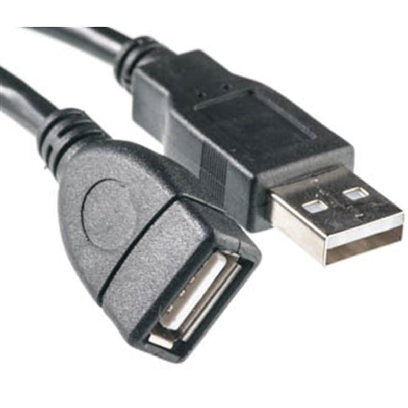 Кабель PowerPlant (KD00AS1212) USB2.0(AF)-USB2.0(AM), 5м, One ferrite, Black