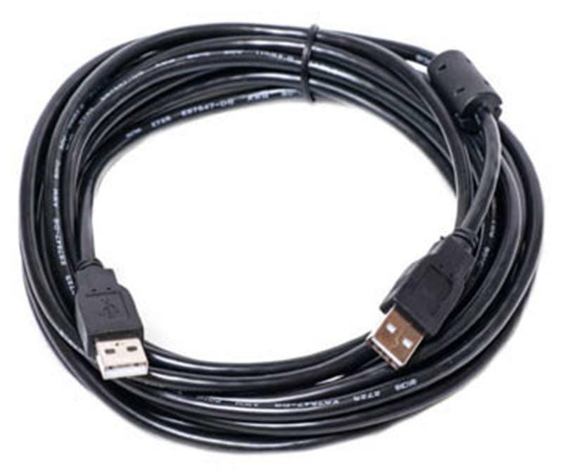 Кабель PowerPlant (KD00AS1215) USB2.0(AM)-USB2.0(AM), 3м, One ferrite, Black