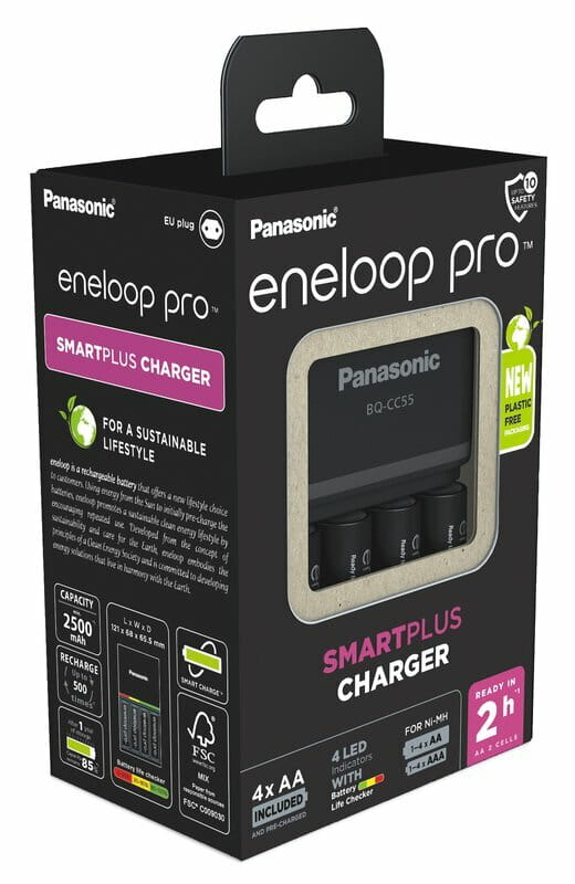 Зарядний пристрій Panasonic Smart-Quick Charger + Eneloop Pro BQ-CC55 AA/HR06 Ni-Mh 2500 mAh BL 4 шт
