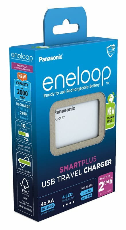 Зарядное устройство Panasonic Eneloop ready USB in/out с функцией Power Bank + AA 2000 mAh
