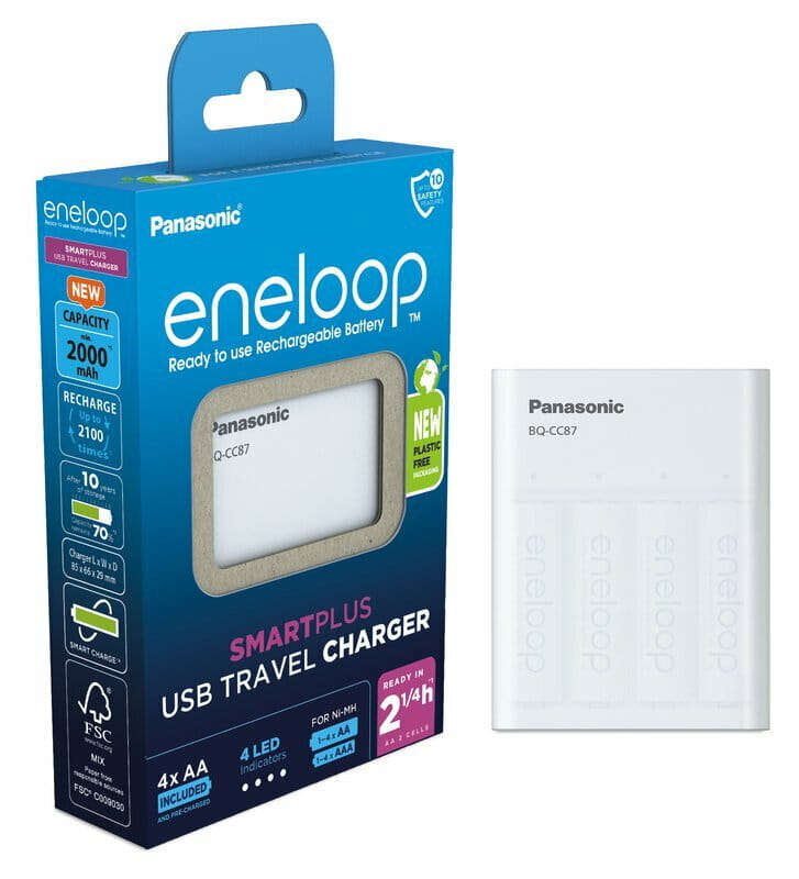 Зарядное устройство Panasonic Eneloop ready USB in/out с функцией Power Bank + AA 2000 mAh