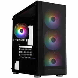 Корпус 1stPlayer FD5-M-BK-4F1 Black без БП