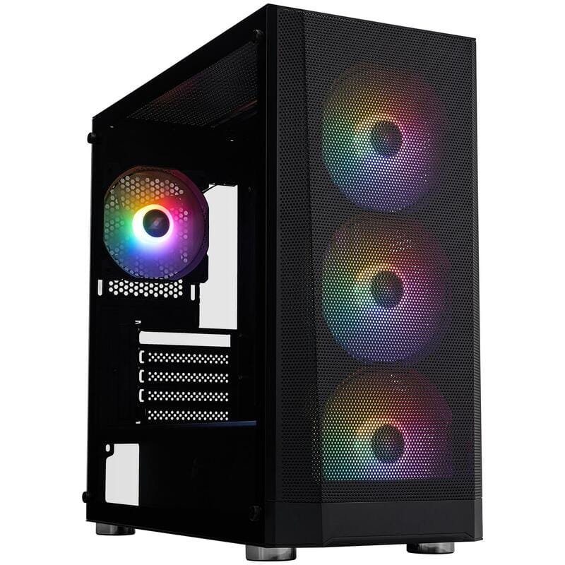 Корпус 1stPlayer FD5-M-BK-4F1 Black без БП