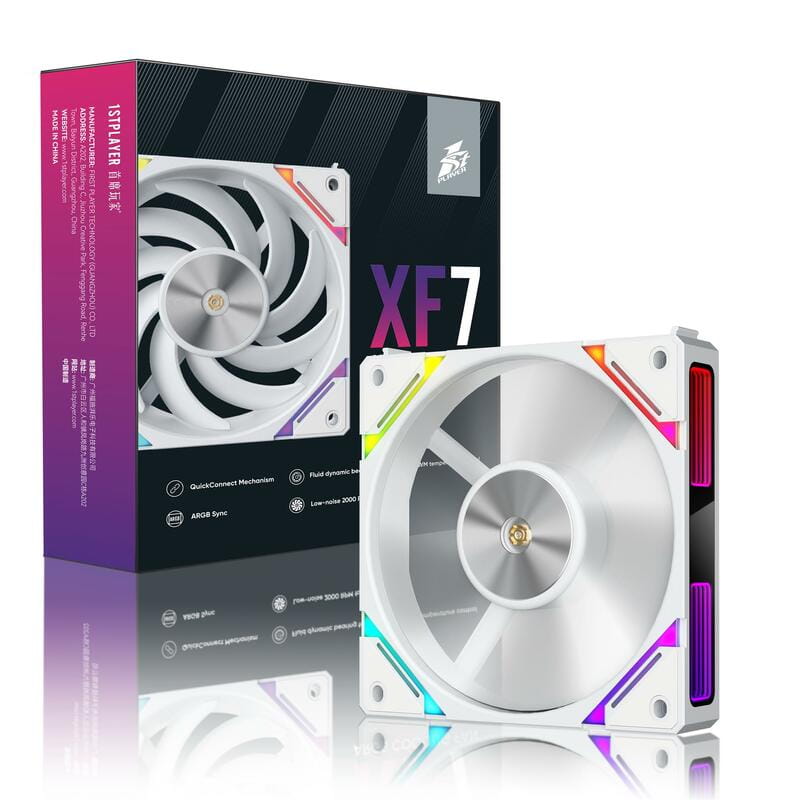 Вентилятор 1stPlayer XF7 White (XF7-WH-1IN1)