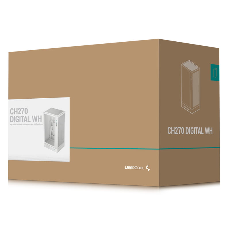 Корпус DeepCool CH270 Digital White (R-CH270-WHNDM0-G-1) без БЖ