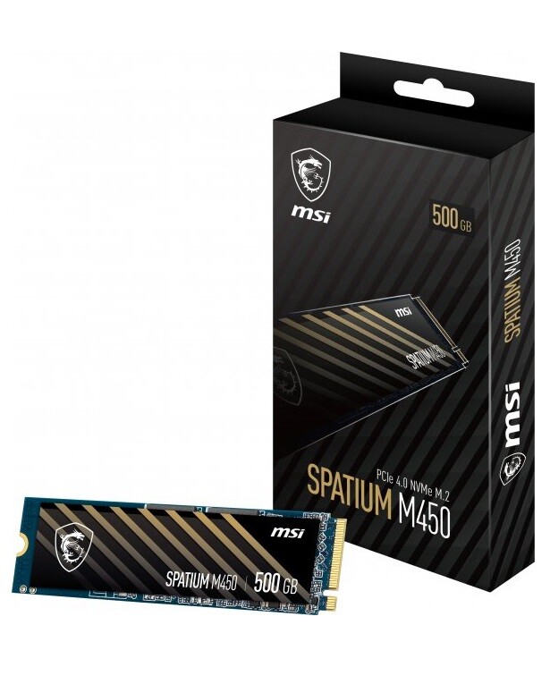 Накопичувач SSD  500GB MSI Spatium M450 V1 M.2 2280 PCIe 4.0 x4 NVMe 3D NAND TLC (S78-440K380-P83)