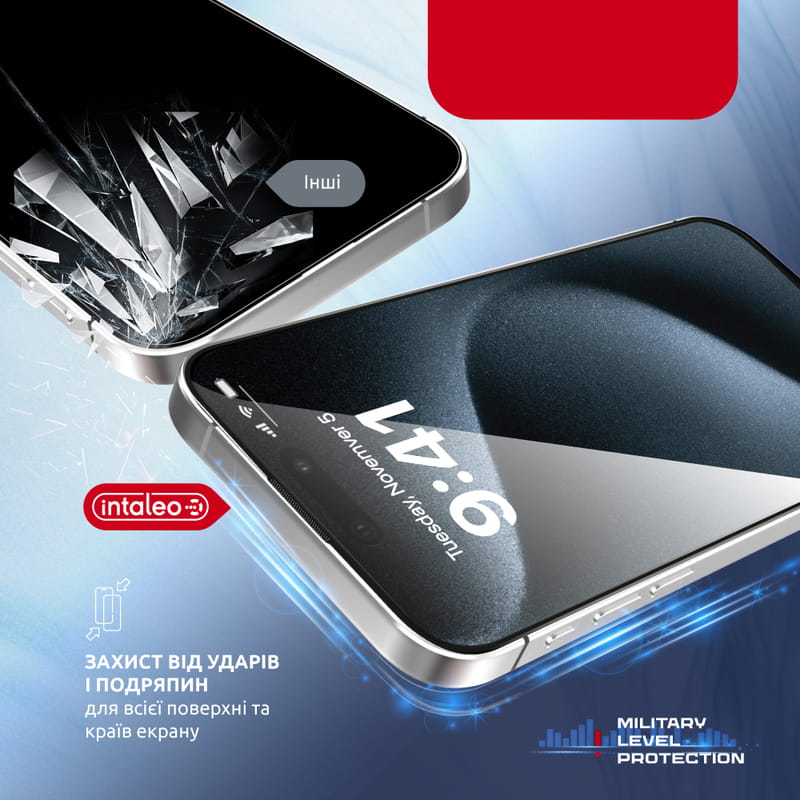 Защитное стекло Intaleo с апликатором Intaleo MagicBox для Apple iPhone 15 Pro Black (4820266742850)