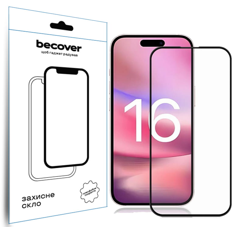 Защитное стекло BeCover для Apple iPhone 16 Black (712122)