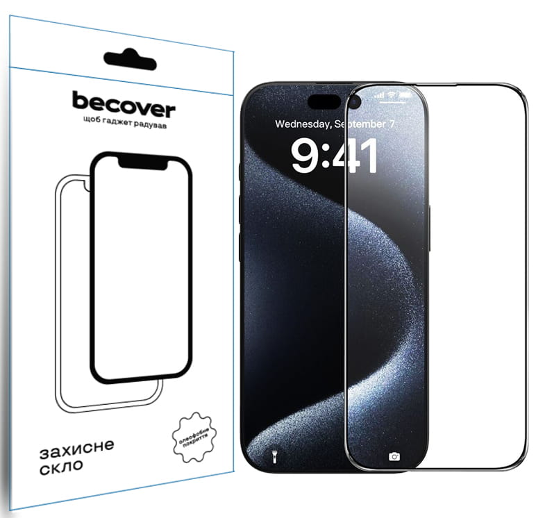 Защитное стекло BeCover для Apple iPhone 16 Plus Black (712123)