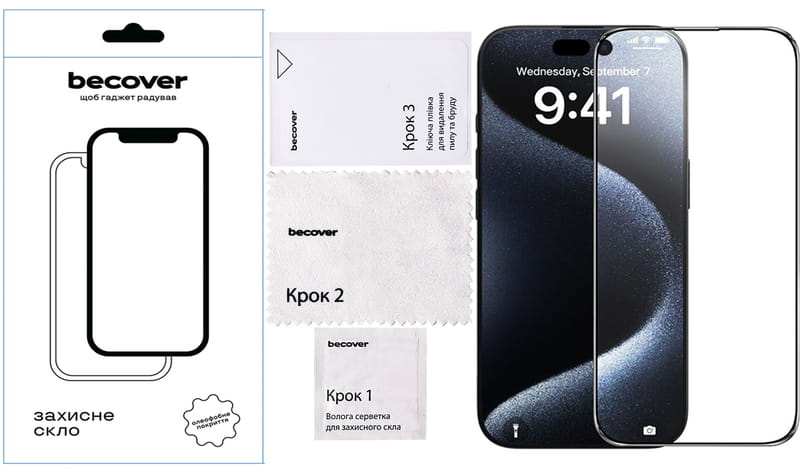 Защитное стекло BeCover для Apple iPhone 16 Plus Black (712123)