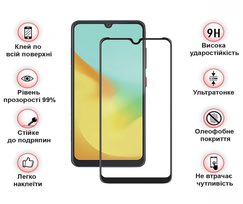 Защитное стекло BeCover для ZTE Blade A35/A55 Black (712313)