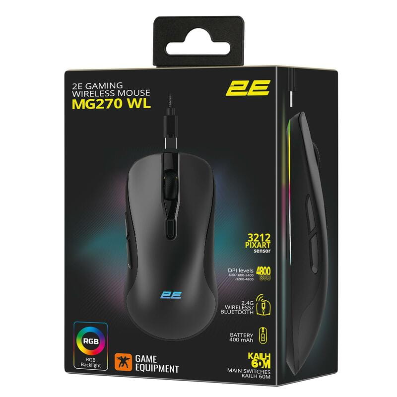 Миша бездротова 2E Gaming MG270 Black (2E-MG270UB-WL)